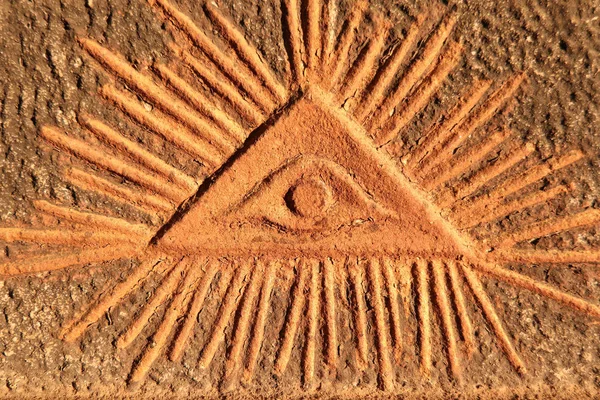 Boží oko - staré reliéf — Stock fotografie