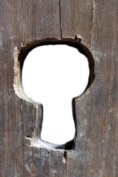 Buraco da fechadura na porta velha — Fotografia de Stock