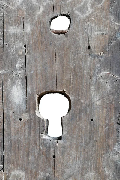 Sleutelgat in oude deur — Stockfoto