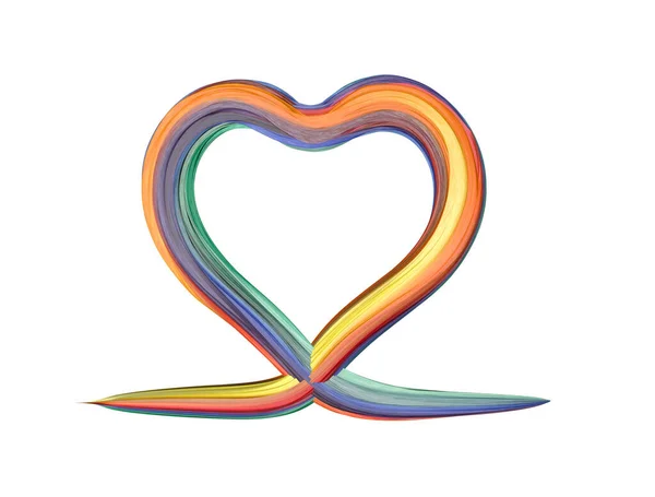 Renkli Fırçayla Kalp Şeklinde Boyama — Stok fotoğraf