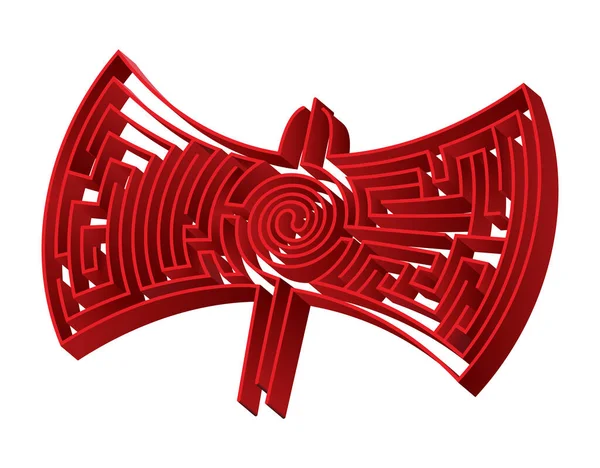 Maze Labyrint 鳥のように見える 抽象的なイラスト — ストックベクタ