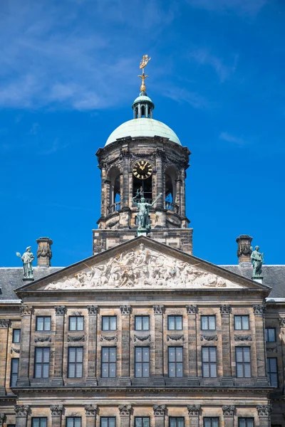 Fachada Cúpula Del Palacio Real Ámsterdam Del Siglo Xvii También — Foto de Stock