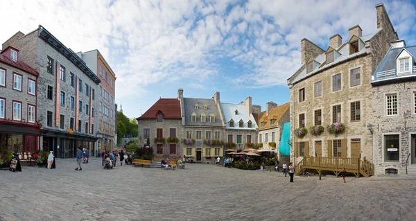 Quebec City Kanada Augusztus Panorámás Photostitch Történelmi Kerületében Épült Old — Stock Fotó