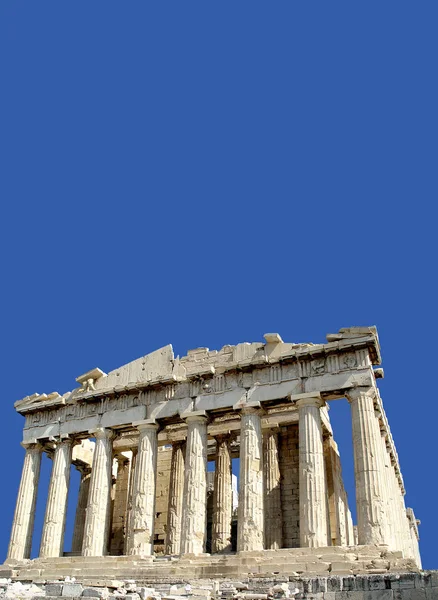 Front Facade Parthenon Acropolis Athens Blue Sky Copy Space — Stock Photo, Image