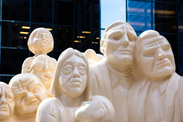 Montreal Canadá Septiembre 2017 Estatua Muchedumbre Iluminada Montreal —  Fotos de Stock