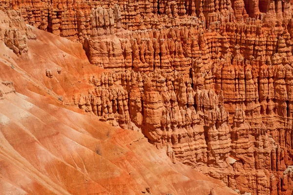 Detalj Hoodoo Rock Spiror Och Porlande Sandsten Formationer Bryce Canyon — Stockfoto