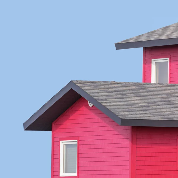 Detalle Los Tejados Las Típicas Casas Madera Iles Madeleine Las — Foto de Stock