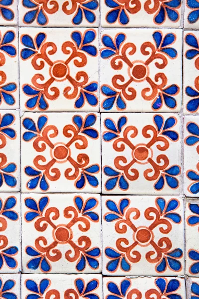 Rivestimenti Decorativi Ceramica Stile Portoghese Vintage Con Disegno Floreale Arancione — Foto Stock