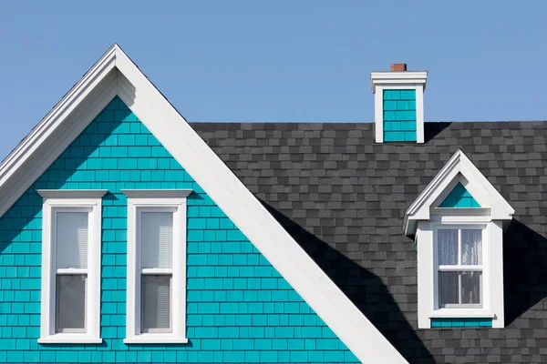 Detalle Del Estilo Típico Las Casas Colores Iles Madeleine Las —  Fotos de Stock