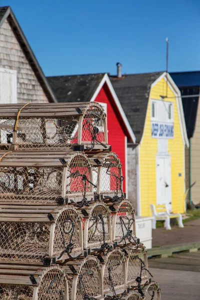 Lobster Barns Lobster Pots New London Prince Edward Island Canada — Stock Photo, Image