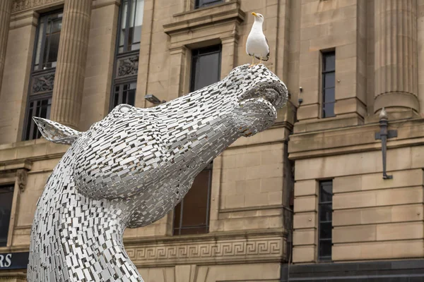 Единбург Шотландія Серпня 2015 Статуя Кельпії Вулиці Единбурзі Реклама Гігантської — стокове фото