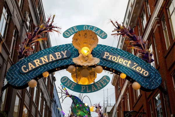 Londres Reino Unido Dezembro 2019 Entrada Para Famosa Carnaby Street — Fotografia de Stock