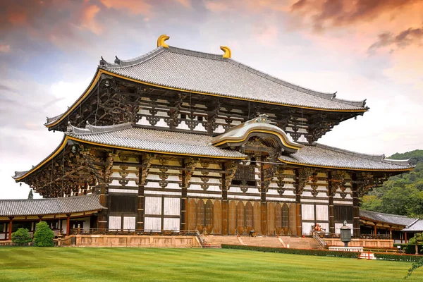 Tempio Todai Nara Giappone Tramonto Uno Dei Sette Grandi Templi — Foto Stock