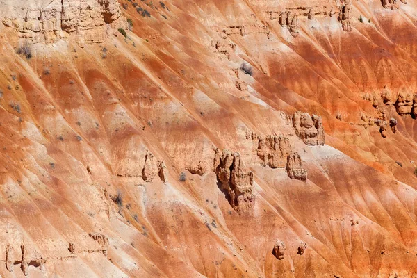 Close Rippled Red Orange Sandstone Hoodoo Rock Formations Bryce Canyon — Stock Photo, Image