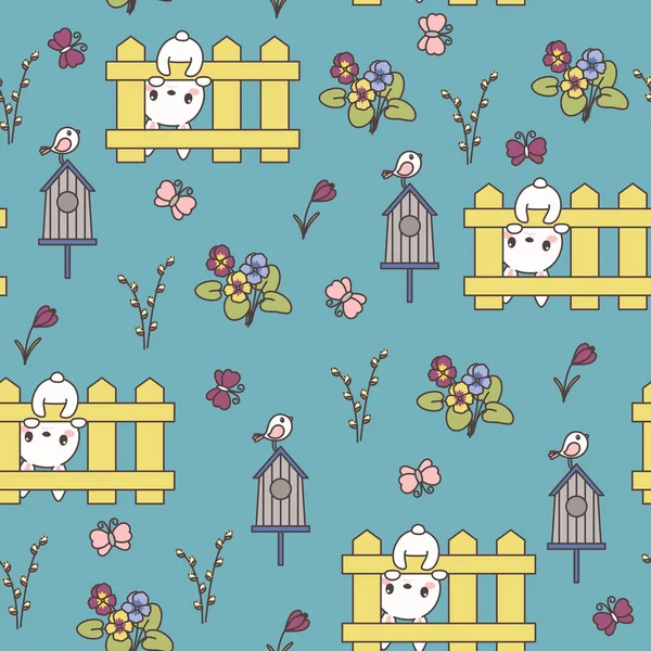 Easter vector seamless pattern — Stock Vector