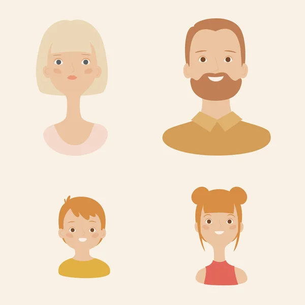 Familie avatars — Stockvector