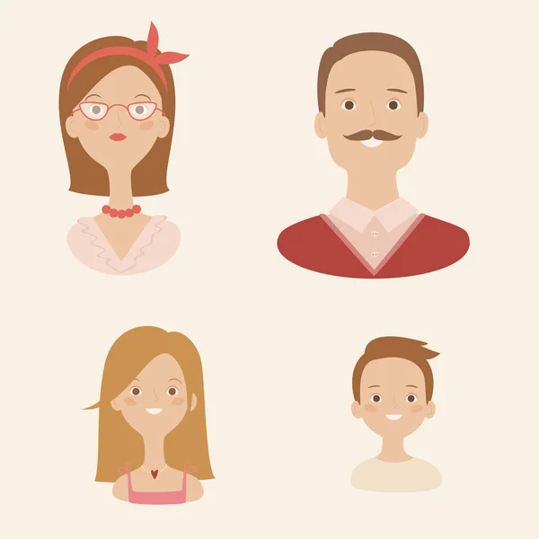 Familie avatars — Stockvector