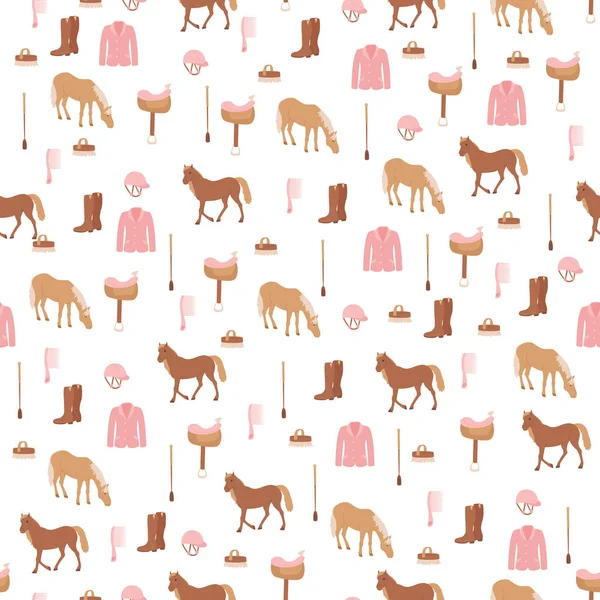 Seamless pattern with horses. — Stock Vector