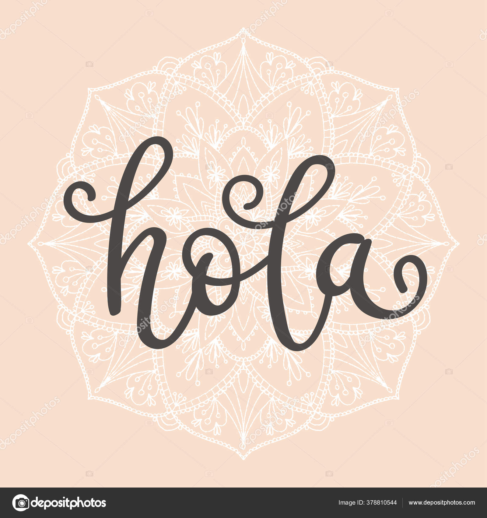 Hola Carta Vectorial Dibujada Mano Español Que Significa Hola Saludo — Vector de stock © Natalie