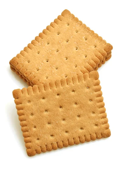 Smakelijke Koekjes Geïsoleerd Wit — Stockfoto