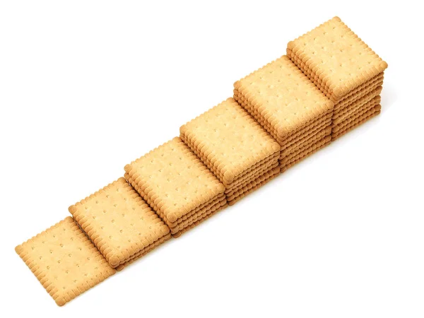 Biscoitos Saborosos Isolados Fundo Branco — Fotografia de Stock