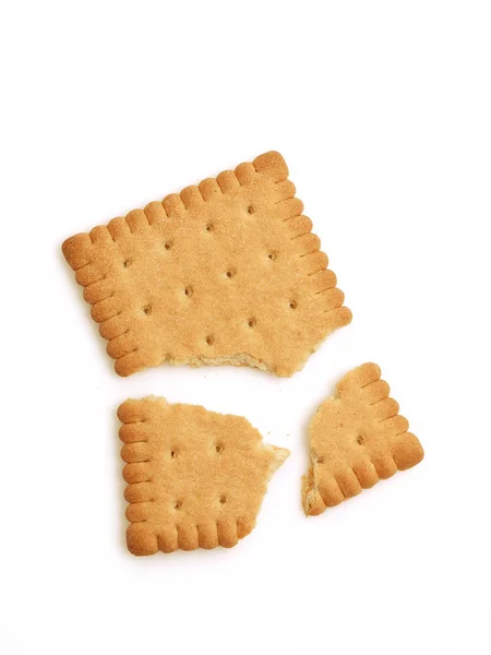 Smakelijke Koekjes Geïsoleerd Witte Achtergrond — Stockfoto