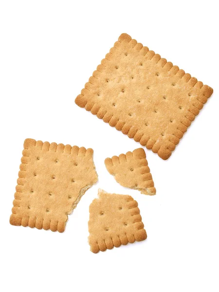 Smakelijke Koekjes Geïsoleerd Witte Achtergrond — Stockfoto