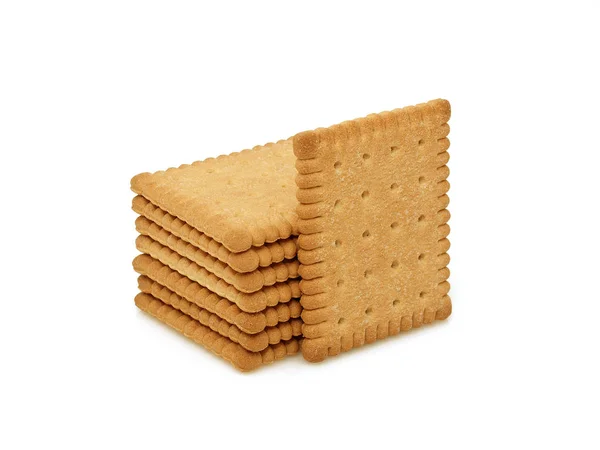 Smakelijke Koekjes Geïsoleerd Witte Achtergrond — Stockfoto