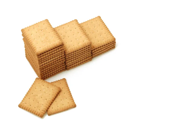 Smakelijke Koekjes Geïsoleerd Witte Achtergrond — Stockfoto