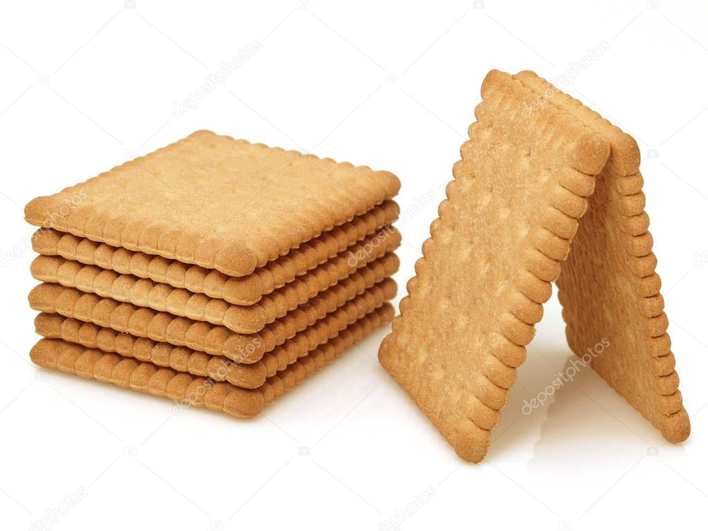 Tasty biscuits isolated on the white background