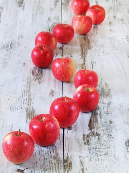 Tasty Fresh Apples Wooden Background — Stock Photo, Image