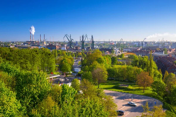 Grues Chantier Naval Gdansk Pologne — Photo