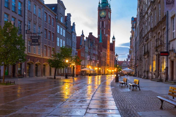 Gdansk Polonya Mayıs 2018 Belediye Binası Nda Şafak Polonya Gdansk — Stok fotoğraf