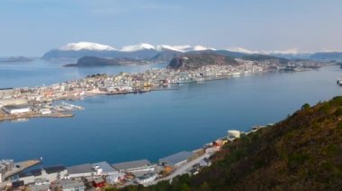Sukkertoppen Hill (Sugar Loaf üst Batı Norveç şeridinin güzel sahne)