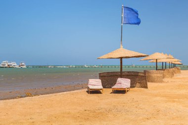 Şemsiye Hurghada, Mısır on Red Sea beach