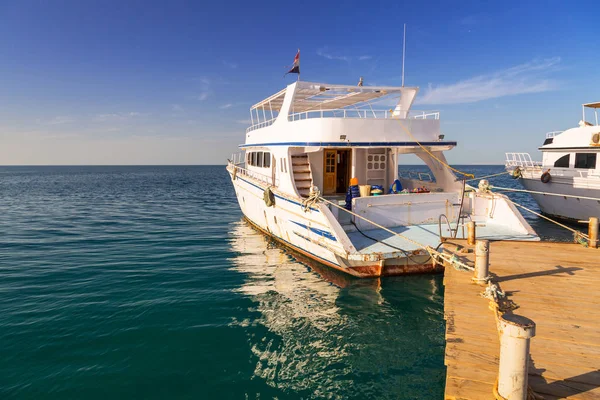 Luksusowy Jacht Molo Morze Czerwone Egipcie — Zdjęcie stockowe