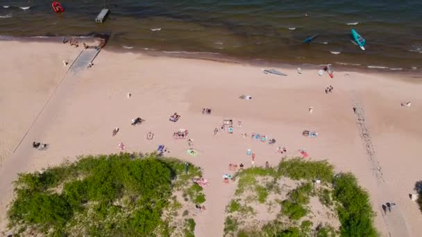 Влітку Пляжі Балтійського Моря Місті Сопот Польща — стокове відео