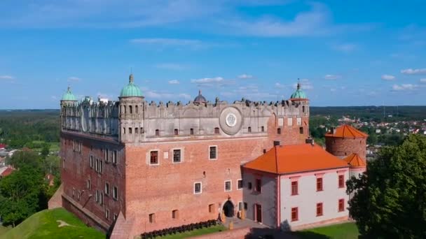 Belo Castelo Golub Dobrzyn Cidade Dia Ensolarado Polônia — Vídeo de Stock