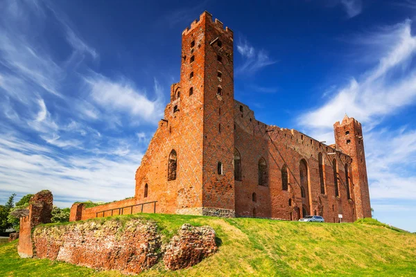 Ruinerna Medeltida Tegel Slott Rydzyn Chelminski Polen — Stockfoto