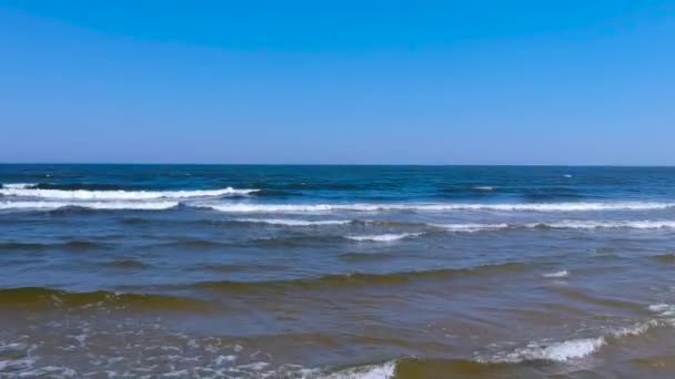 Verano Playa Del Mar Báltico Sobieszewo Polonia — Vídeo de stock