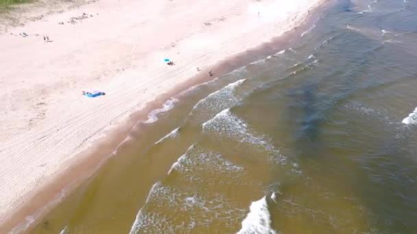 Summer Beach Baltic Sea Sobieszewo Poland — Stock Video