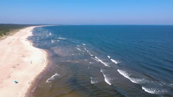 Nyáron Strand Balti Tenger Sobieszewo Lengyelország — Stock videók