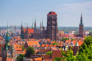 Gdansk, Polonya eski şehrin güzel mimari