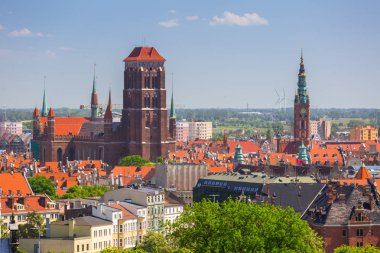 Gdansk, Polonya eski şehrin güzel mimari