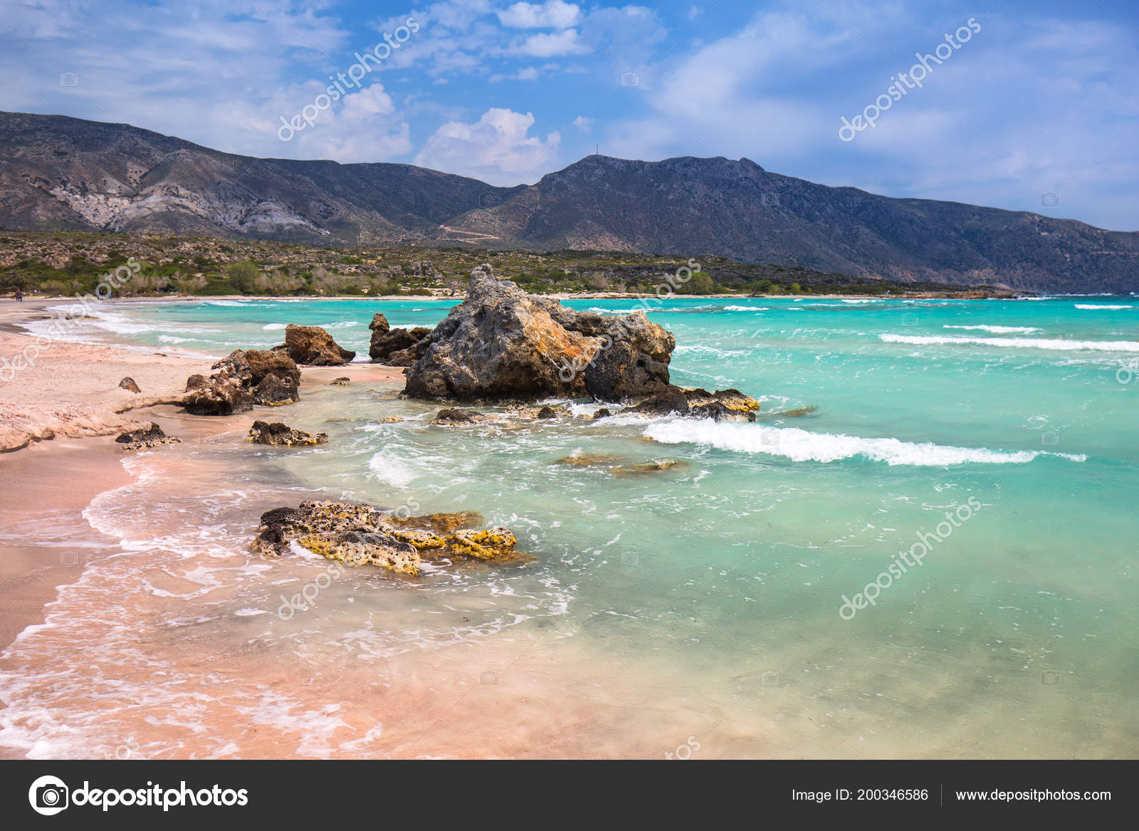 Spiaggia Elafonissi Con Sabbia Rosa Creta Grecia Foto