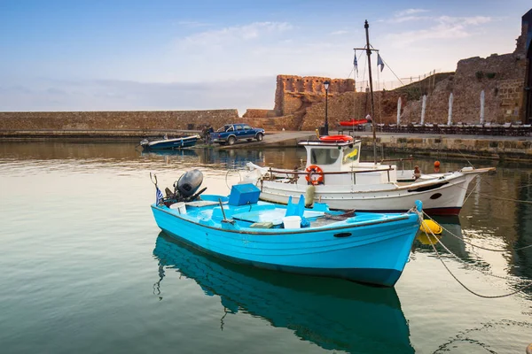 Barche Pesca Nel Porto Chania Creta Grecia — Foto Stock