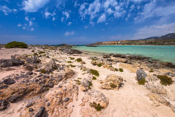Pláž Elafonissi Růžový Písek Krétě Řecko — Stock fotografie