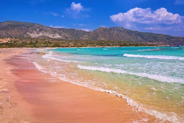 Пляж Элафисси Розовым Песком Крите Греция — стоковое фото