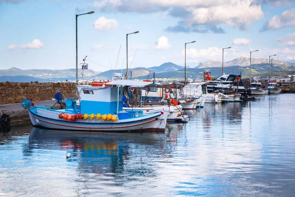 Fishing Boats Coastline Crete Greece — Stock Photo, Image