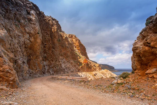 Rocky Road Creta Camino Playa Balos Grecia —  Fotos de Stock